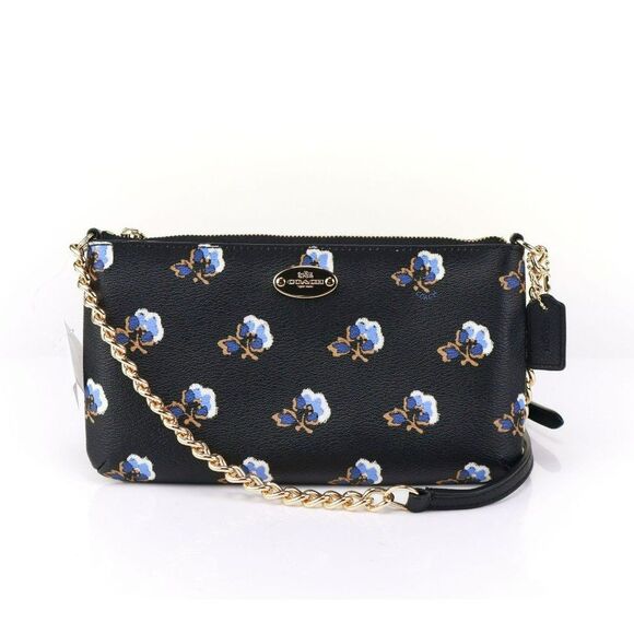 NWT Coach Blue Bramble Tea Rose Chain Crossbody Bag - Picture 1 of 10